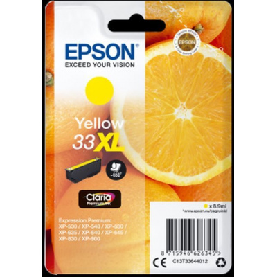 Epson T33644012, T33XL sárga (yellow) eredeti tintapatron