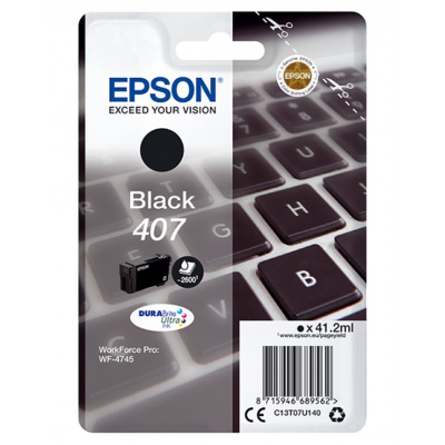 Epson eredeti tintapatron C13T07U140, black, 2600 oldal, 41.2ml, Epson WF-4745