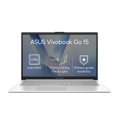 ASUS Vivobook Go 15/E1504TA-BQ163W/N150/15,6"/FHD/8GB/128GB/Intel int/W11H/Ezüst/2R