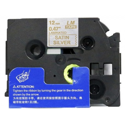 Kompatibilis szalag a Brother TZ-MQ934/TZe-MQ934, 12mm x 5m, arany nyomtatás / szatén ezüst alapon
