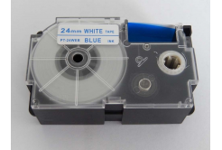 Casio XR-24WEB 24mm x 8m kék nyomtatás / fehér alapon, kompatibilis szalag 