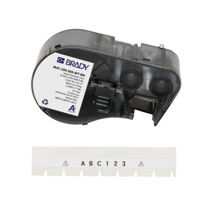 Brady M4C-250-595-WT-BK / 170949, 6.35 mm x 7.62 m, vinil, fekete nyomtatás / fehér alapon