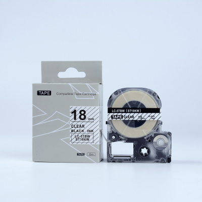 Epson LK-ST18KW, 18mm x 9m, fekete nyomtatás / átlátszó alapon, utángyártott szalag
