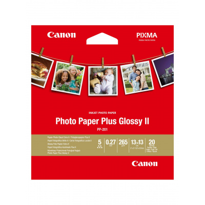 Canon Photo Paper Plus Glossy II 2311B060, 265 g/m2, 5x5", 13x13cm, 20db, fényes, fehér, fotópapír