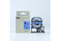 Epson LTS6BW, 6mm x 5m, kék nyomtatás / fehér alapon, utángyártott szalag