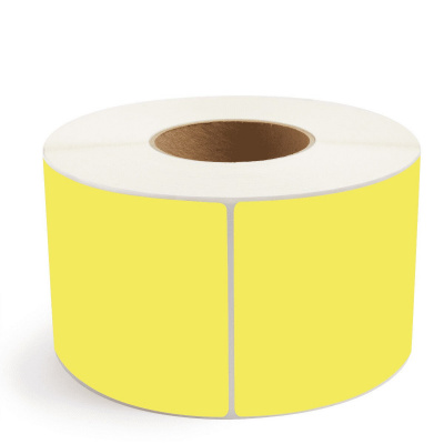 Öntapadós PP (polipropilén) címkék, 100x100mm, 1000db, a TTR, sárga, tekercs