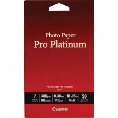 Canon Photo Paper Pro Platinum PT-101 2768B014, 300 g/m2, 10x15cm, 50db, fényes, fehér, fotópapír