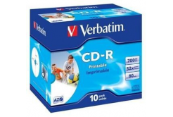 VERBATIM CD-R(10 csomag) Jewel/Nyomtatható/DLP/52x/700MB