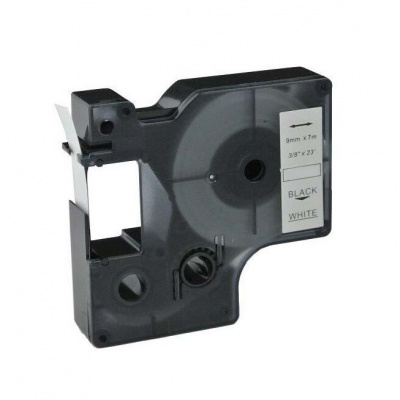 Dymo 40913, S0720680 / 41913, 9mm x 7m fekete nyomtatás / fehér alapon, kompatibilis szalag 