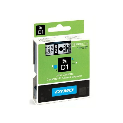 Dymo D1 45018, S0720580, 12mm x 7m, fekete nyomtatás / sárga alapon, eredeti szalag