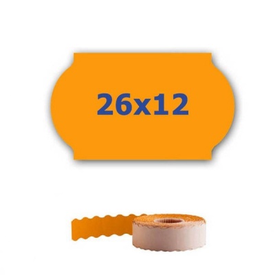 Árcímkék fogók címkézéséhez, 26mm x 12mm, 900db, narancs jelzés