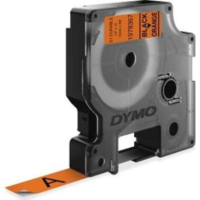 Dymo D1 1978367, 12mm x 3m, fekete nyomtatás / narancs alapon, eredeti szalag
