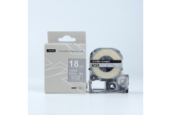 Epson LK-ST18SW, 18mm x 9m, fehér nyomtatás / átlátszó alapon, utángyártott szalag