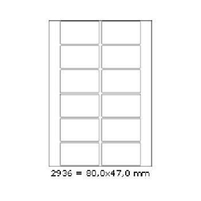 Öntapadó címkék 80 x 47 mm, 12 címek, A4, 100 ív