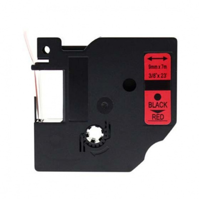 Dymo 40917, S0720720, 9mm x 7m fekete nyomtatás / piros alapon, kompatibilis szalag 