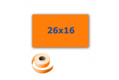 Árcímkék fogók címkézéséhez, téglalap alakú, 26mm x 16mm, 700db, narancs jelzés