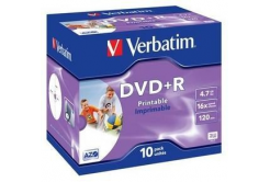 VERBATIM DVD+R(10 csomag) Nyomtatható/Jewel/16x/4,7GB