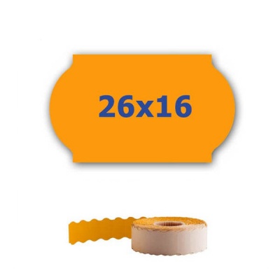 Árcímkék fogók címkézéséhez, 26mm x 16mm, 700db, narancs jelzés