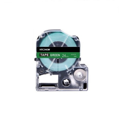 Epson HTC24GW, 24mm x 8m, fekete nyomtatás / zöld alapon, utángyártott szalag
