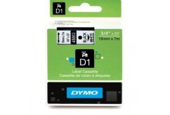 Dymo 45803, S0720830, 19mm x 7m, fekete nyomtatás / fehér alapon, eredeti szalag
