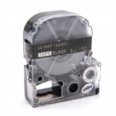 Epson LK-SC6KZ, 6mm x 9m, arany nyomtatás / fekete alapon, utángyártott szalag