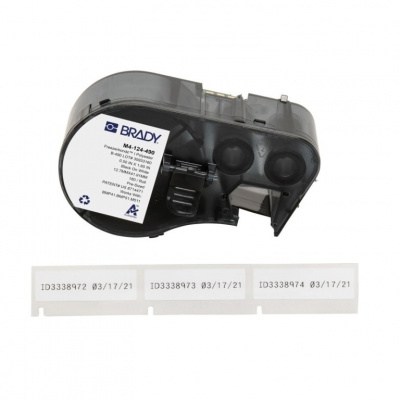 Brady M4-124-490 / 170775, 12.70 mm, Polyester, fekete nyomtatás / fehér alapon