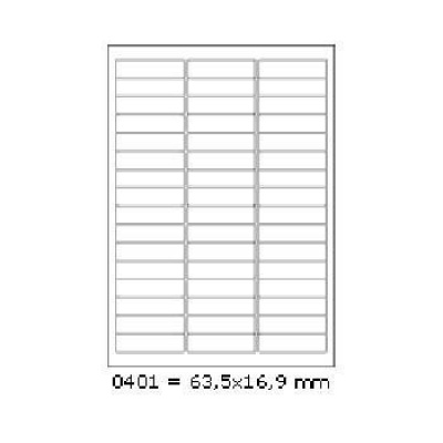 Öntapadó címkék 63,5 x 16,9 mm, 48 címek, A4, 100 ív