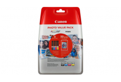 Canon CLI-551 Bk+C+M+Y multipack eredeti tintapatron + Fotópapírok 50x (10x15cm)