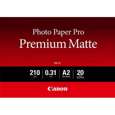 Canon Photo Paper Premium Matte PM-101 8657B017, 210 g/m2, 16.54x23.39", A2, 20db, sima, matt, fehér, fotópapír