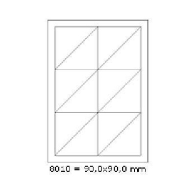 Öntapadó címkék 90 x 90 mm, 12 címek, A4, 100 ív