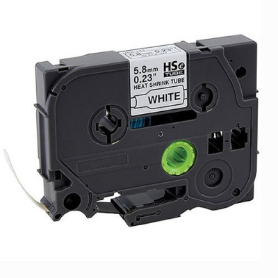 Brother HSe-211 5,8mm x 1,5m, fekete nyomtatás / fehér alapon, kompatibilis szalag 