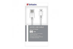 Verbatim 48862 USB-kábel (2.0), USB A + microUSB, 1m, doboz, ezüst