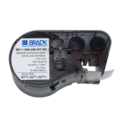 Brady MC1-1000-595-WT-RD / 131604, öntapadó szalag 25.40 mm x 7.62 m