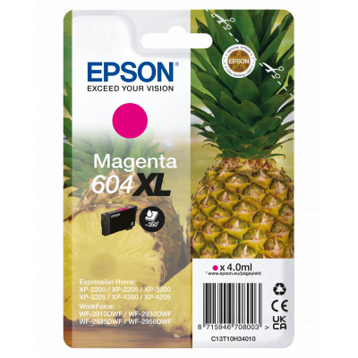 Epson 604XL T10H340 C13T10H34010 bíborvörös (cyan) eredeti tintapatron