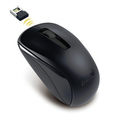 Genius Egér NX-7005 31030017400, 1200DPI, 2.4 [GHz], optikai, 3 gomb, vezetéknélküli USB, fekete, AA