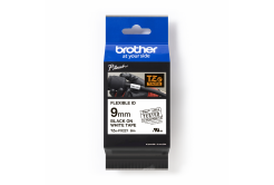 Brother TZ-FX221 / TZe-FX221, 9mm x 8m, fekete nyomtatás / fehér alapon, eredeti szalag