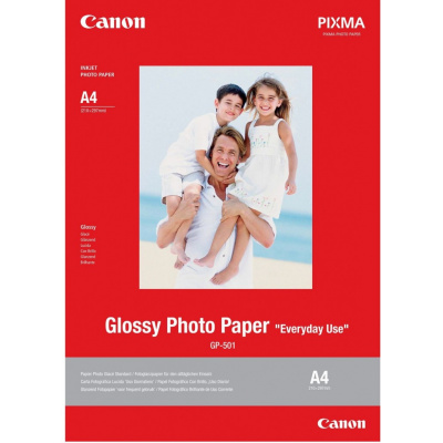 Canon Glossy Photo Paper GP-501 0775B076, 200 g/m2, A4, 5db, fényes, fehér, fotópapír