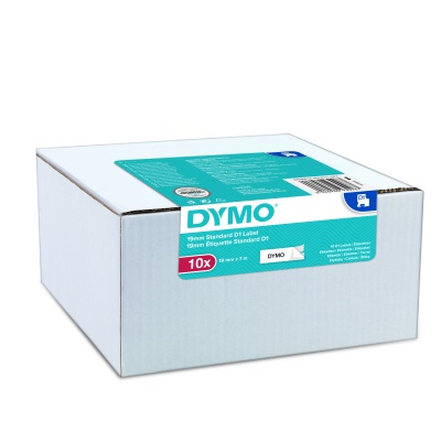 Dymo D1 45803, 2093098, 19mm x 7m, fekete nyomtatás/fehér alapon, eredeti szalag, 10ks