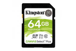 Kingston memóriakártya Canvas Select Plus, 64GB, SDXC, SDC2/64GB, UHS-I U3 (Class 10), A1