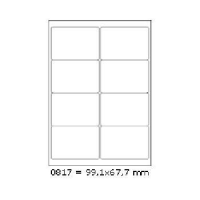 Öntapadó címkék 99,1 x 67,7 mm, 8 címek, A4, 100 ív