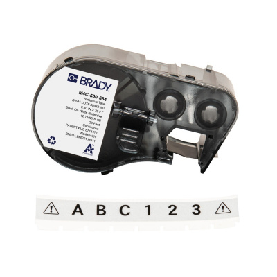 Brady M4C-500-584 / 170809, 12.70 mm x 6.10 m, műanyag, fekete nyomtatás / fehér alapon